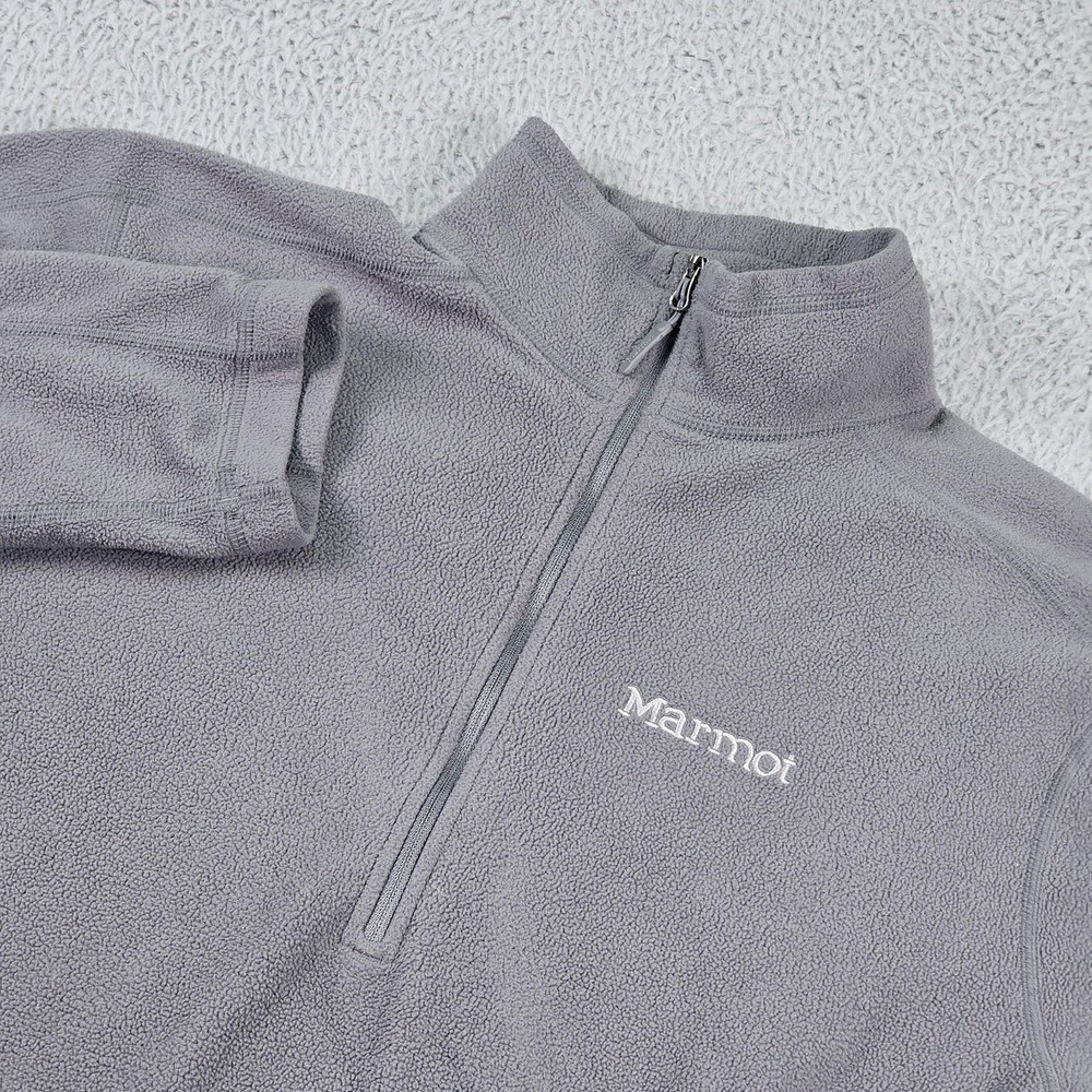 Marmot Pullover Mens Small Gray 1/4 Zip Fleece Long Sleeve Outdoor Hiking